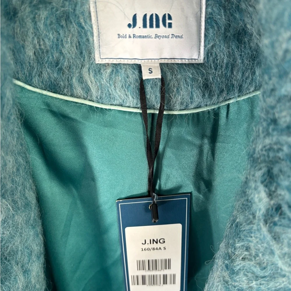 J.ING Blue Teddy Cocoon Coat - Picture 2 of 5